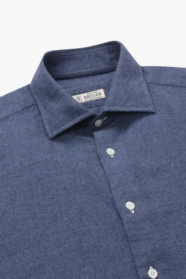 코튼 베이직 플란넬 306 네이비 셔츠