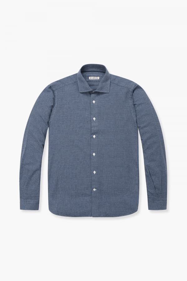 코튼 베이직 플란넬 307 네이비 셔츠