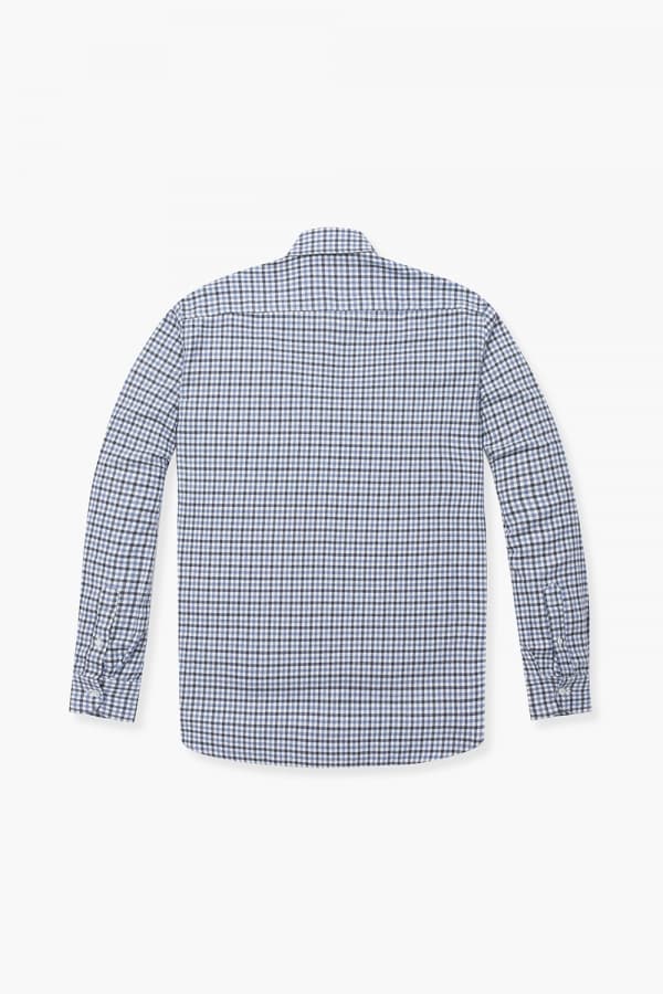 코튼 깅엄 체크 플란넬 308 네이비 셔츠