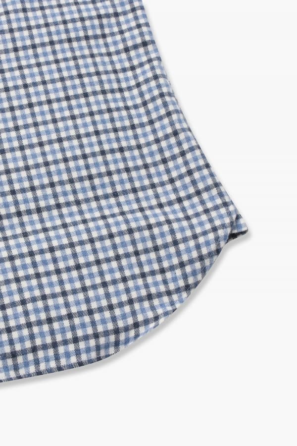 코튼 깅엄 체크 플란넬 308 네이비 셔츠