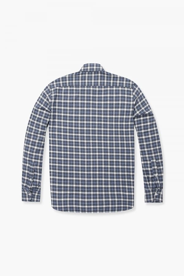 코튼 타탄 체크 플란넬 309 네이비 셔츠