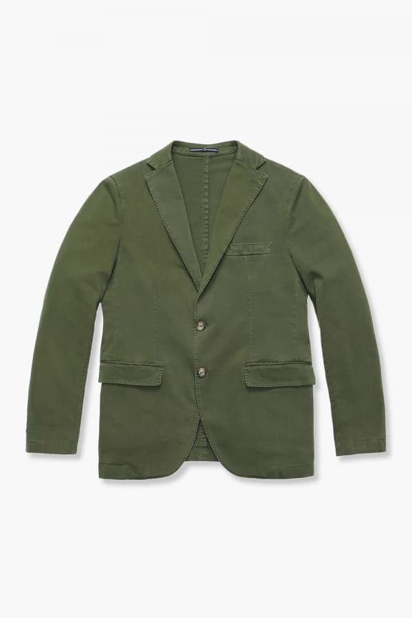 코튼 가먼트다잉 101 카키 테일러드 자켓
