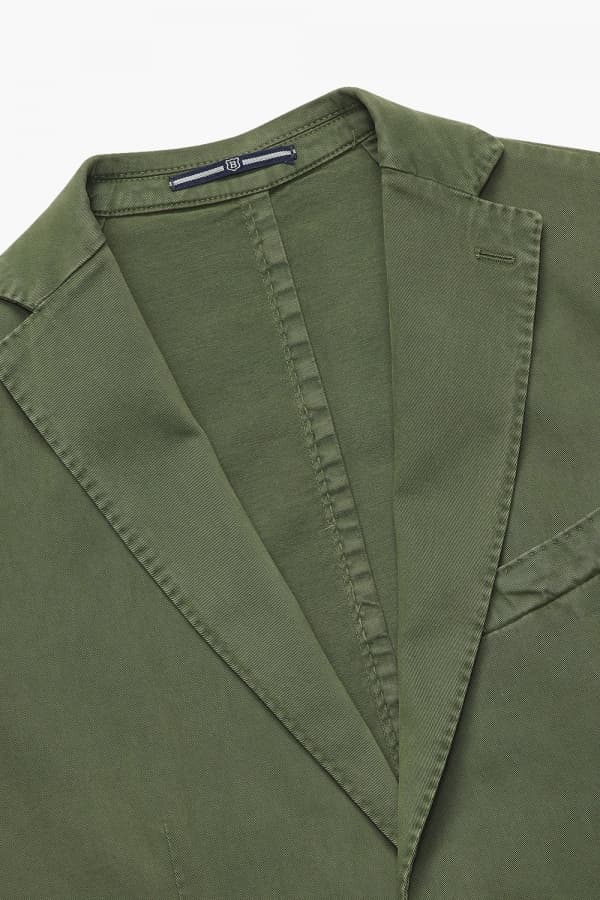 코튼 가먼트다잉 101 카키 테일러드 자켓