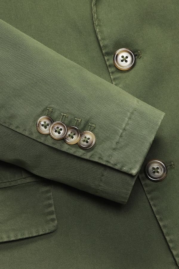 코튼 가먼트다잉 101 카키 테일러드 자켓