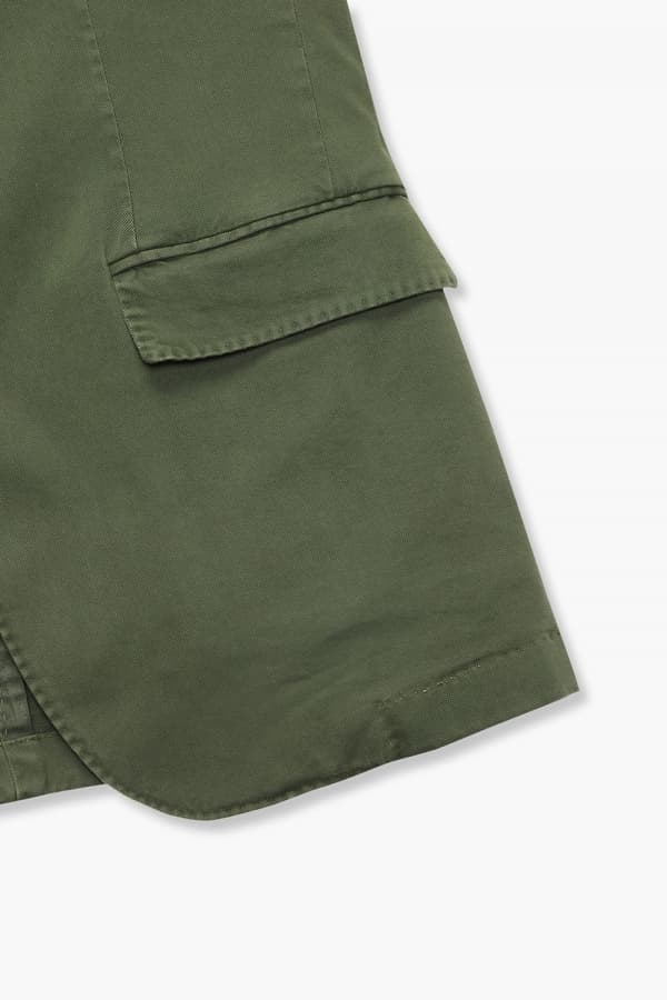 코튼 가먼트다잉 101 카키 테일러드 자켓