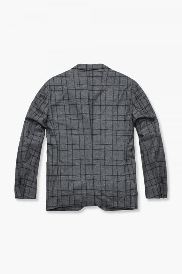 울 캐시미어 깅엄 체크 906 다크그레이 테일러드 자켓