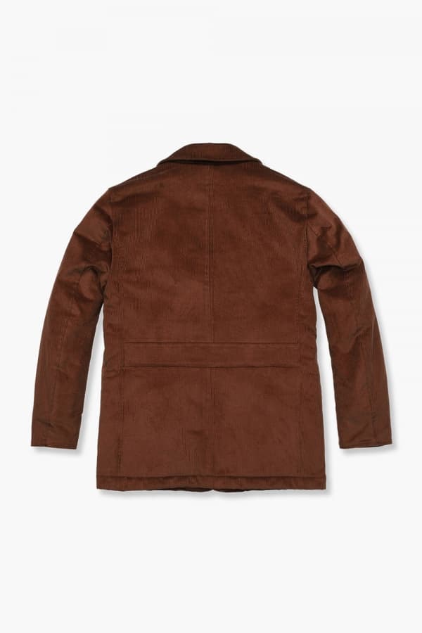 코튼 스웨이드 빅 포켓 824 레드브라운 하프 코트