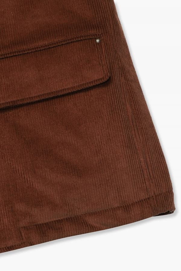 코튼 스웨이드 빅 포켓 824 레드브라운 하프 코트